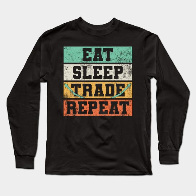 Trading Trader Stock Market Vintage Long Sleeve T-Shirt by KAWAIITEE